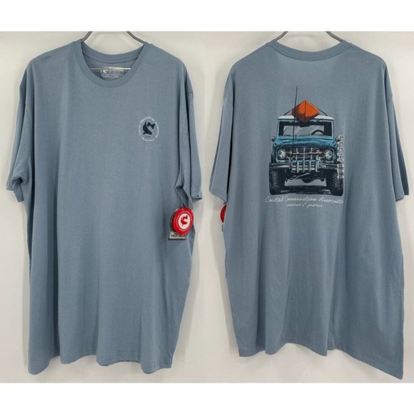 CCA Bronco Fishing Rig Short Sleeve T-Shirt Blue 2XL Men's Coastal Conservation - Picture 1 of 6